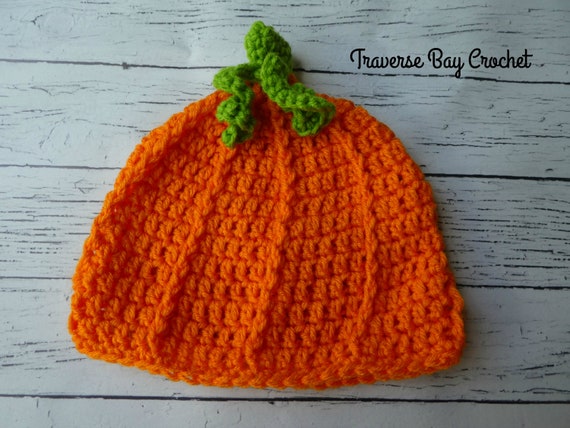 Crochet Pumpkin Beanie Hat Baby Toddler 