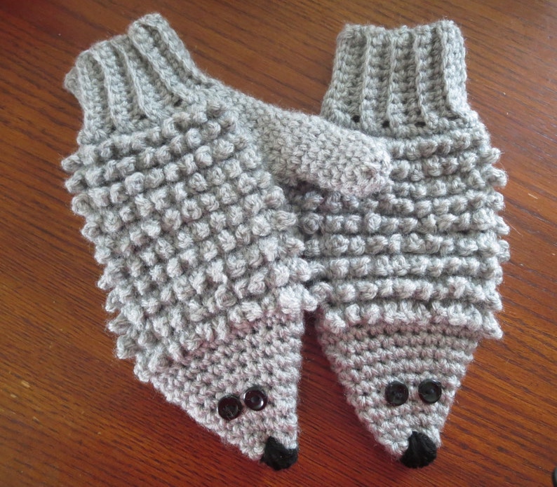 Crochet Adult Hedgehog Animal Mitten Pattern PDF Instant Etsy