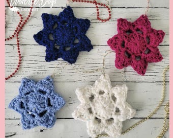 Crochet snowflake Ornament Pattern PDF instant download present gift