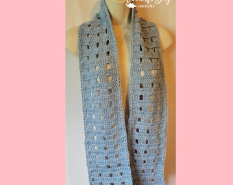 Crochet Filet Scarf Beginner Friendly Pattern MI designer