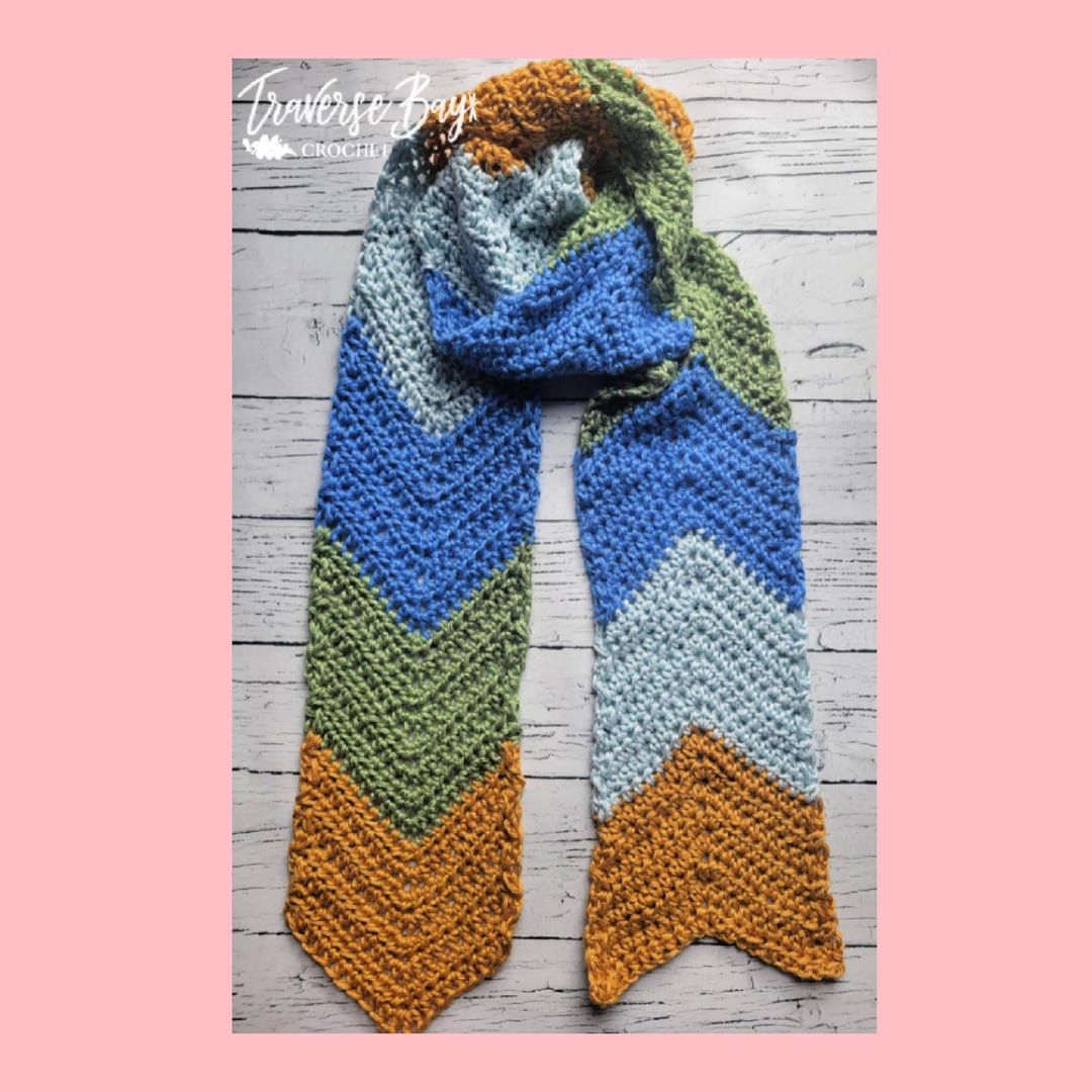 Michigan Scarf Pattern Crochet Filet Scarf Pattern MI Designer - Etsy