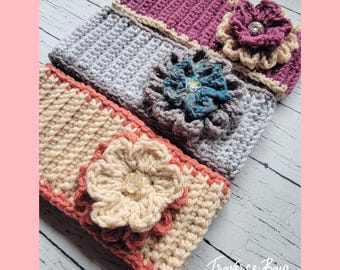 Crochet Flower Headband Pattern MI designer