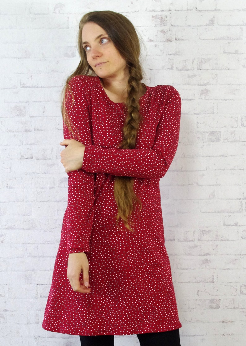 ORGANIC Dress Dots red/white image 4