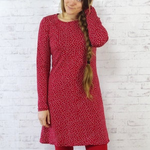 ORGANIC Dress Dots red/white image 3