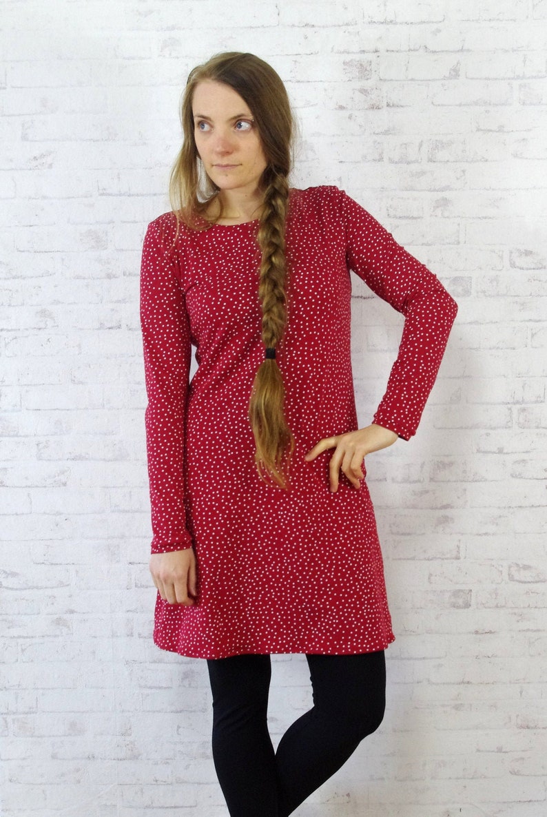 ORGANIC Dress Dots red/white image 1