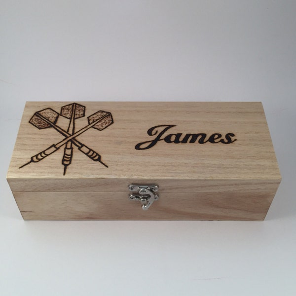 Personalised Large Wooden Darts Case