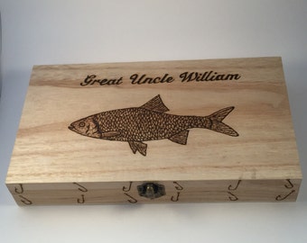 Fishing tackle box float case personalised