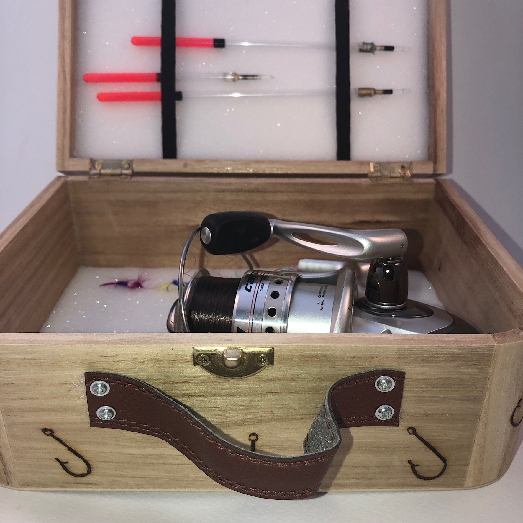 Fishing Tackle Float and Reel Box With Handle Etsy UK
