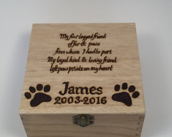 Wooden Pet Memorial Box