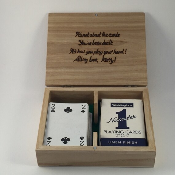 Personalisierte Holz Spielkarten Box Etsy