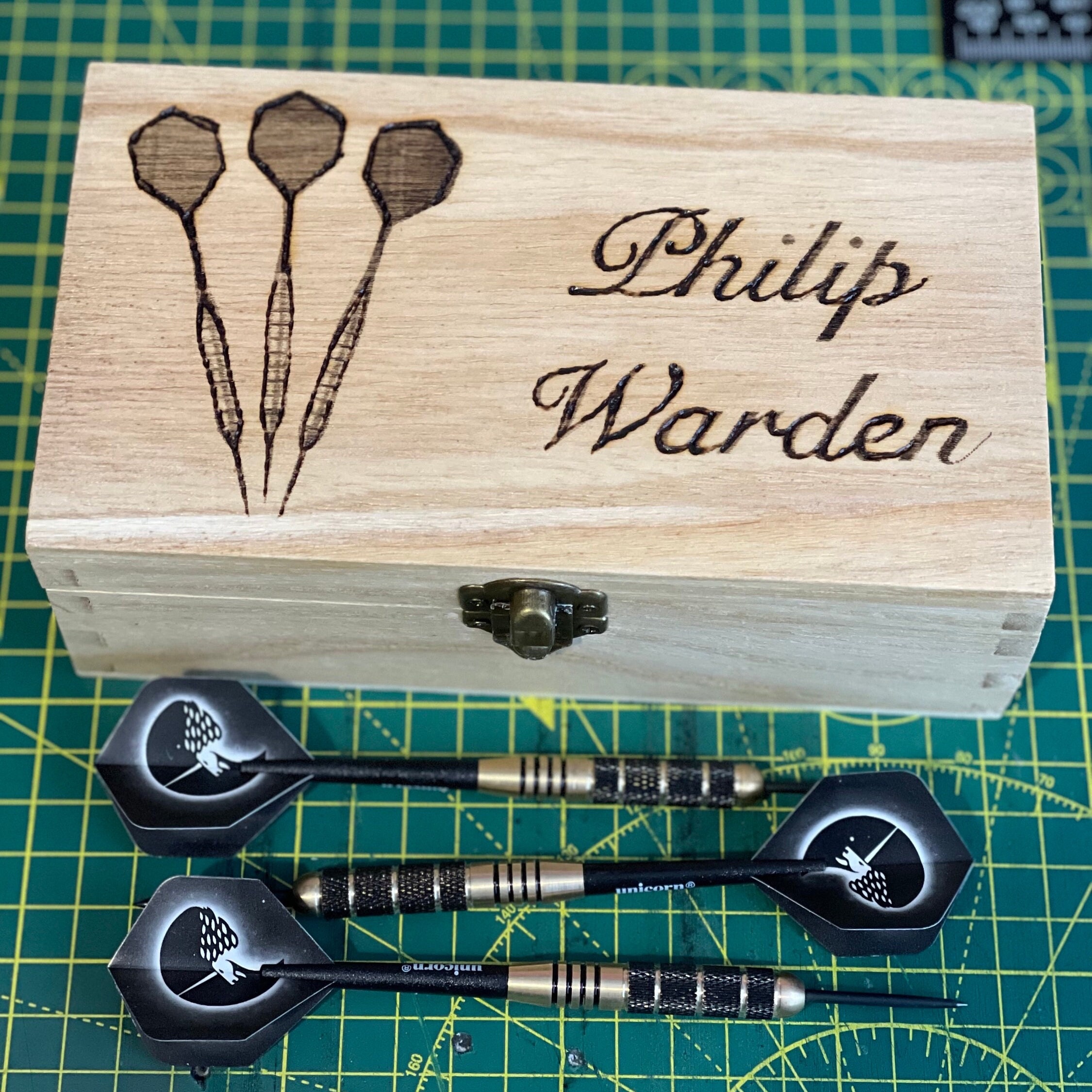 Personalised Wooden Darts Case 