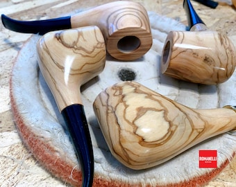 Handcrafted Olive Wood Smoking Pipe – Natural Grain, Gift for Him, Made in Kentucky