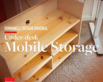 Under-Desk Mobile Storage Cart: Rolling Organizer for Home Office & Dorm