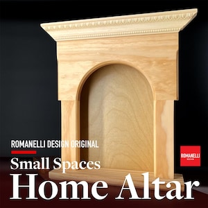 Handgemachter katholischer Schrein – gewölbter Hausaltar, 26x30 cm