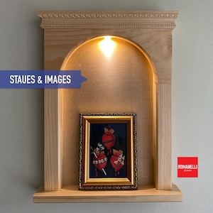 Catholic Home Altar Wall Niche: Wood Shrine, Icon Shelf - Finished or Unfinished