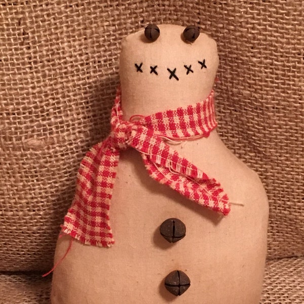 Small Primitive Coffee Stained Snowman