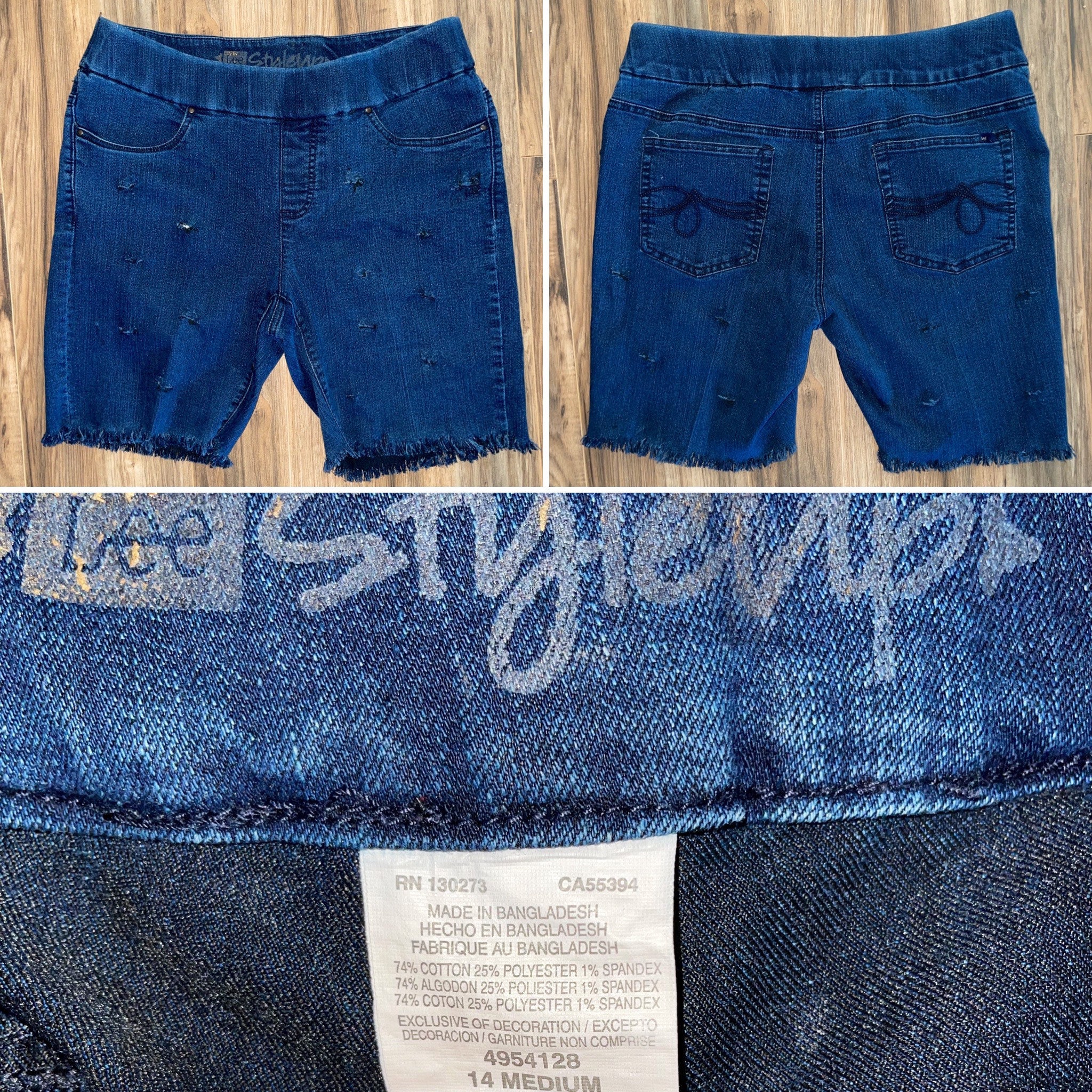 Lee Style up Shorts Size 14 Blue Jeans 