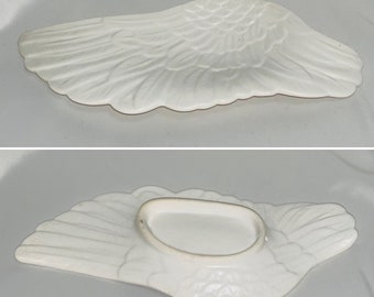 White Wing Dish Plate Porcelain Trinket Decorative Dish