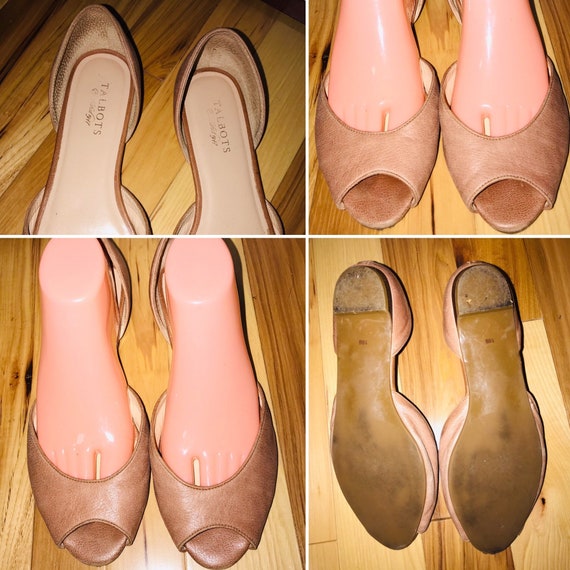 Talbots Open Toes Shoes Slip on Flats Size 10B Ta… - image 4