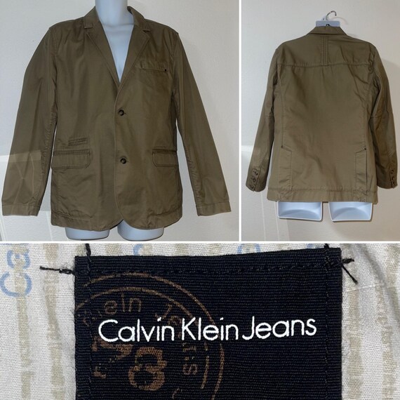 Calvin Klein Sport Blazer Jacket Office Outwear Khakis Size M View 3