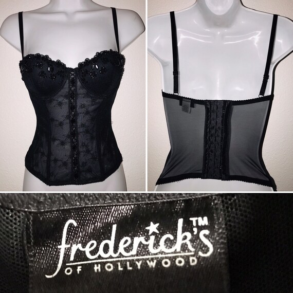 Fredericks of Hollywood Bustier Corset Black Lace