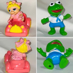 Vintage Muppet Baby Kermit and Baby Missy Piggy Disney Cake Topper