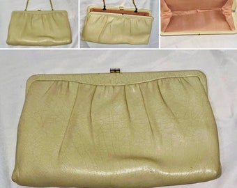 bone colour clutch bag