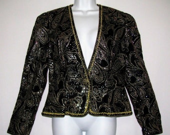 Nah Nah Collections Vintage Beaded Jacket Size 8