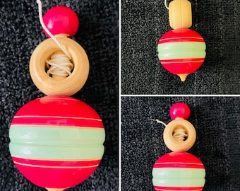 Wooden Spinning Top, Handmade, Hand Painted