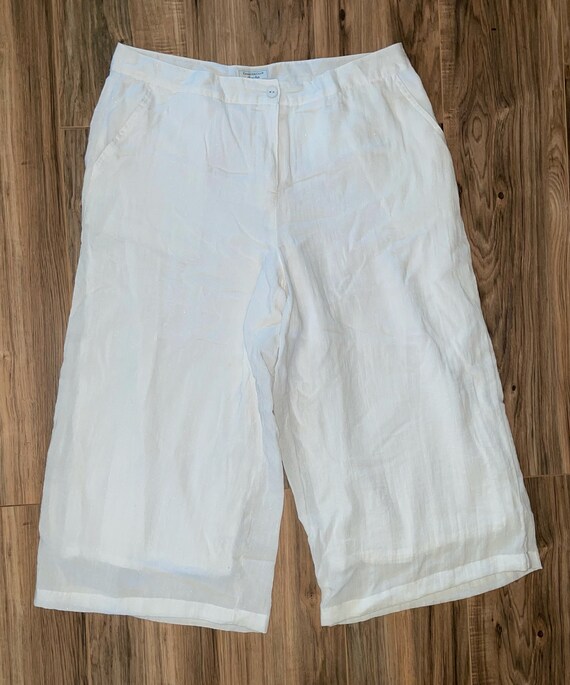 White Cropped Palazzo Pants Classic Fit 
