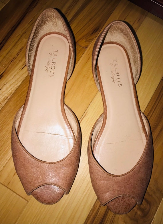 Talbots Open Toes Shoes Slip on Flats Size 10B Ta… - image 9