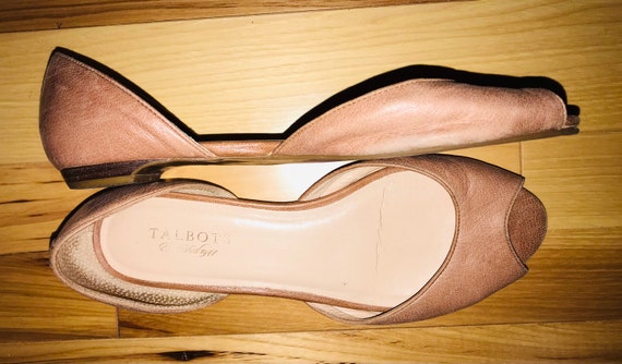 Talbots Open Toes Shoes Slip on Flats Size 10B Ta… - image 7
