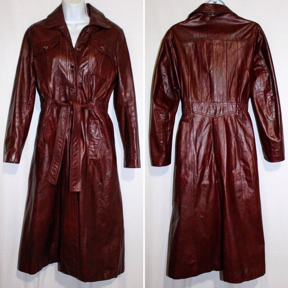 Vintage Soft Leather Coat Belted Trench by Wilsons