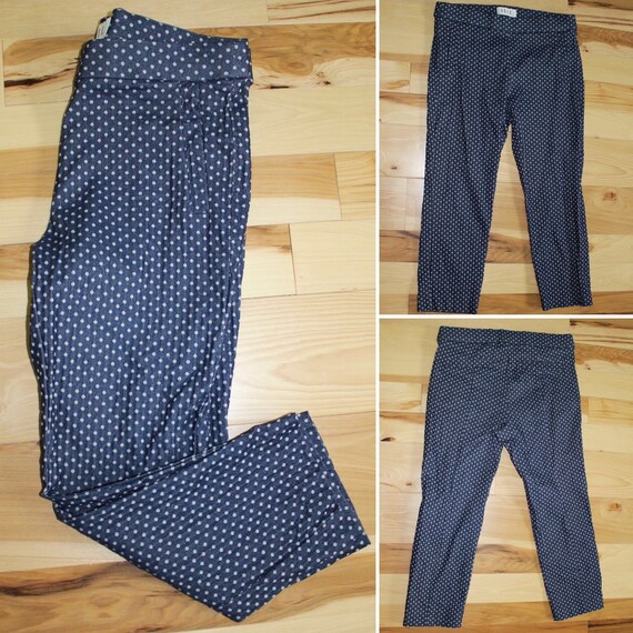 ELLE Blue Cropped Pants With Polka-dots 