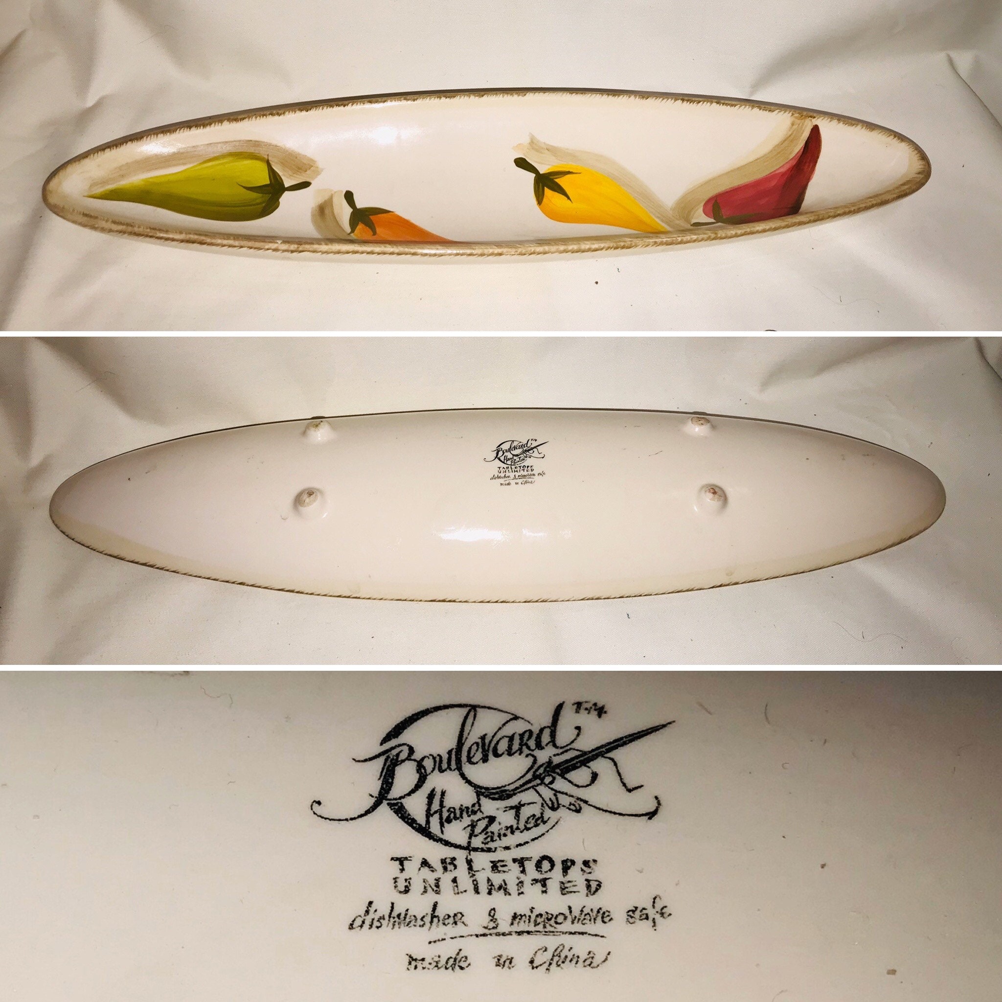 Boulevard Ceramic Serving Large Platter Tray by Tabletops Unlimited Etsy