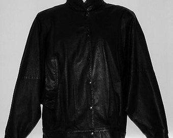 Bomber Motorcycle Leather Jacket  Black ~ Women's Size M ~ Unbranded