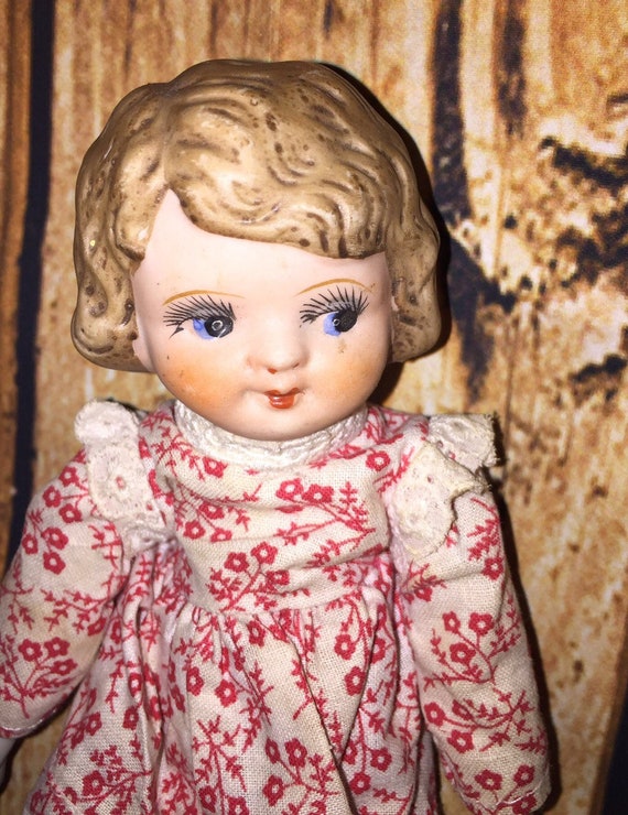 Bambola vintage in ceramica stoffa Etsy Italia