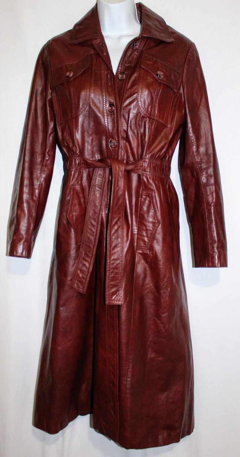 Vintage Soft Leather Coat Belted Trench by Wilsons | Etsy