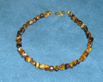 Gemstone Stone Bracelet -  Tiger's Eye Nuggets