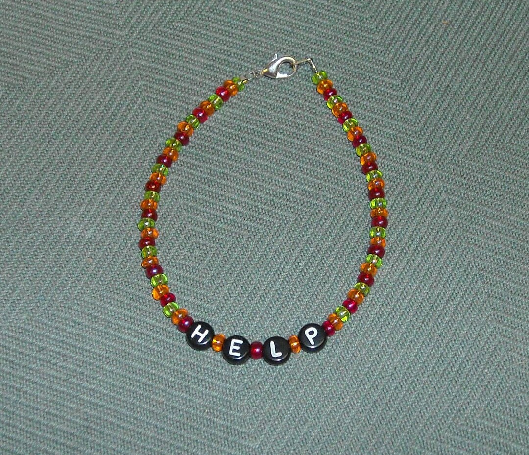 Christian Acronym Bracelet HELP Orangepink and Lime Etsy