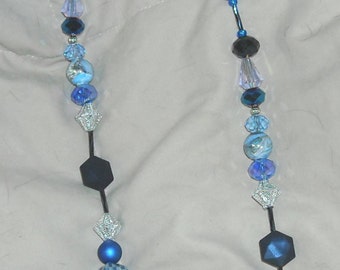 Shades of Blue with Silver Necklace