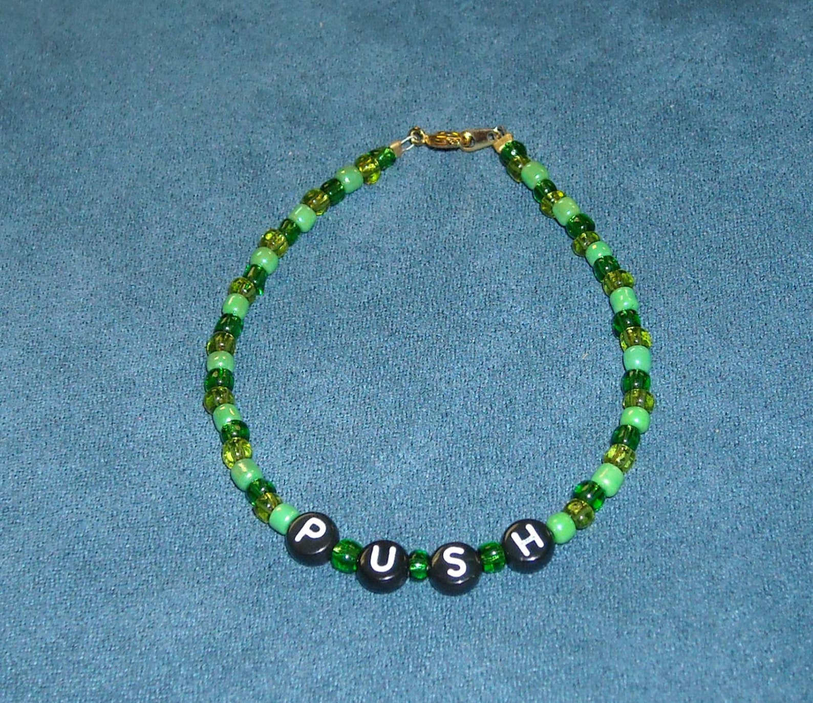 Christian Acronym Bracelet PUSH Shades of Green Etsy