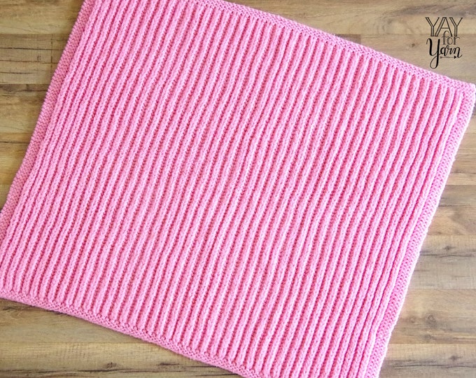 Easy Brioche Baby Blanket in SHORTCUT Brioche Stitch - PDF Knitting Pattern & Video Tutorial