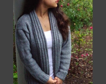 Easy Cardigan Knitting Pattern, Plus Size Knitting Pattern, Women's Sweater Knitting Pattern, Beginner Knitting Pattern, Oversized Cardigan