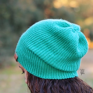 Slouchy Hat Knitting Pattern, Slouchy Beanie Pattern, Knitted Slouch Hat, Easy Slouchy Hat, Winter Hat Pattern, Beginner Knitting Pattern