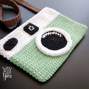 Crochet Camera Bag Pattern, Crochet Camera Pattern, Crochet Camera Purse Pattern, Crochet Instagram Purse Pattern, Crochet Polaroid Camera image 3