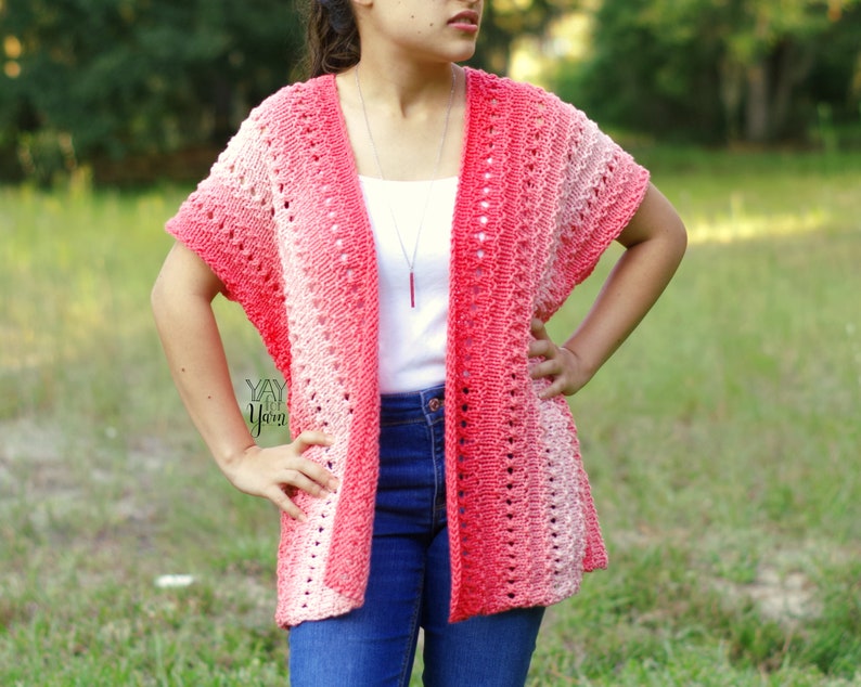 Kimono Knitting Pattern, Plus Size Knitting Pattern, Summer Cardigan Knitting Pattern Easy Knitting Pattern Kimono Cardigan Knitting Pattern image 4