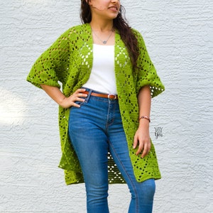 Crochet Kimono Pattern, Crochet Summer Cardigan Pattern, Plus Size Crochet Pattern, Kimono Cardigan Crochet Pattern, Easy Crochet Pattern image 7