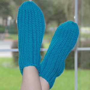 Easy Crochet Sock Pattern, Women's Socks Crochet Pattern, Crochet Slipper Pattern, Bed Socks Crochet Pattern, Stretchy Sleep Socks Pattern image 2