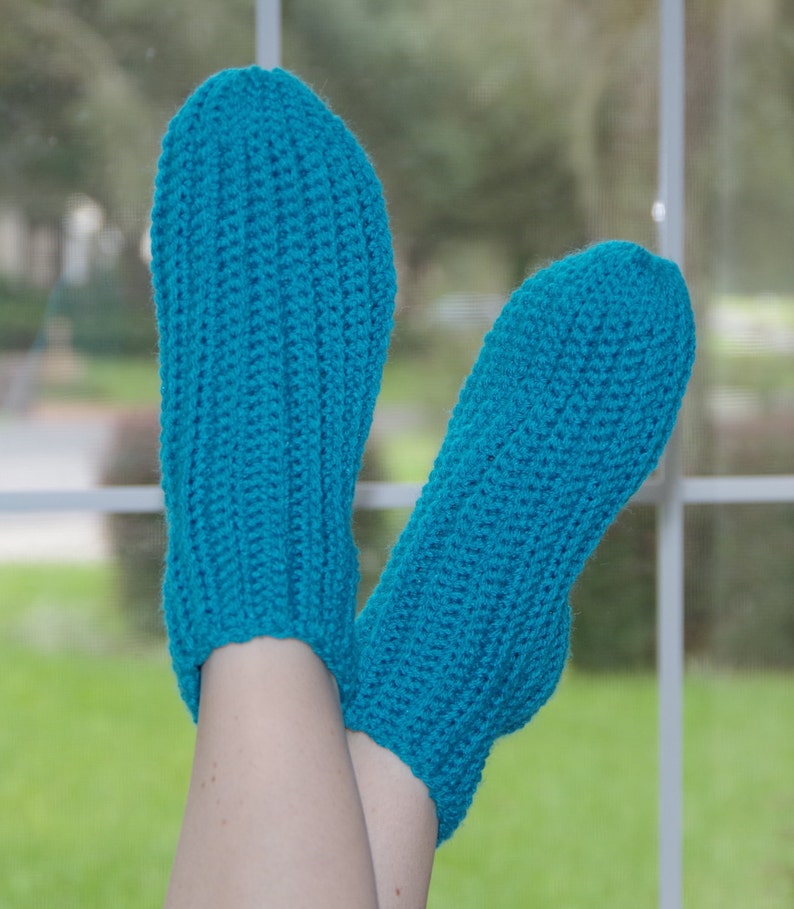 Easy Crochet Sock Pattern, Women's Socks Crochet Pattern, Crochet Slipper Pattern, Bed Socks Crochet Pattern, Stretchy Sleep Socks Pattern image 2